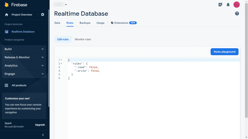 Security rules for Realtime Database