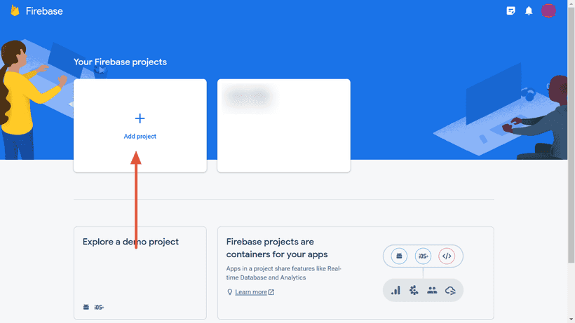 Adding a new project on Firebase