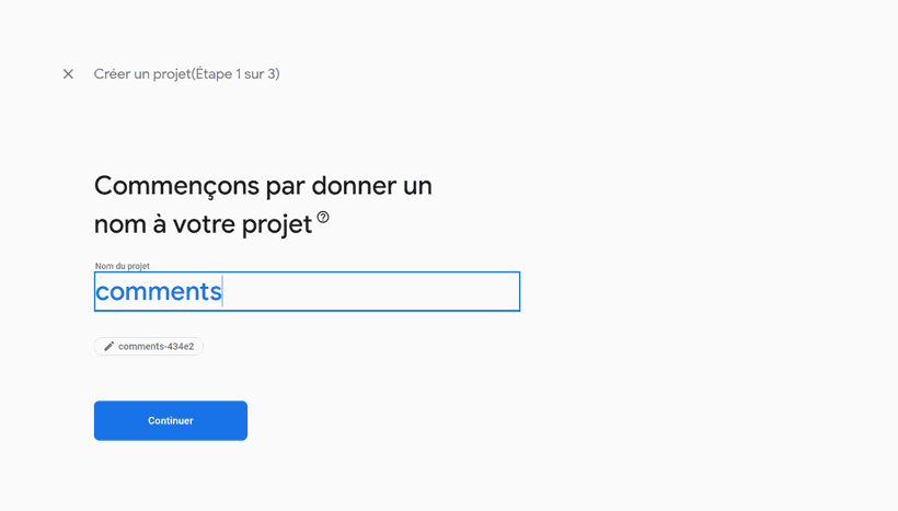 Ajouter un nouveau projet sur Firebase