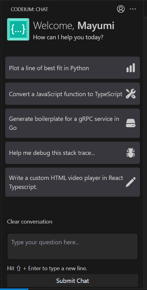 Codeium Chat AI