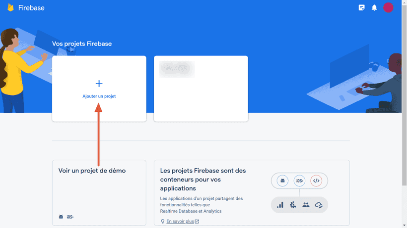 Ajouter un nouveau projet sur Firebase