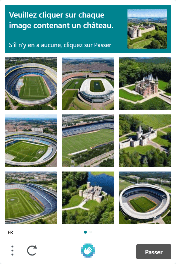 Défi de l'image hCaptcha